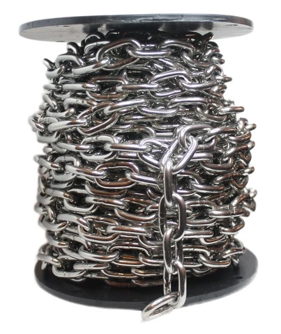 Цепь DIN 766 короткозвенная сварная нержавеющая,диаметр D6 мм