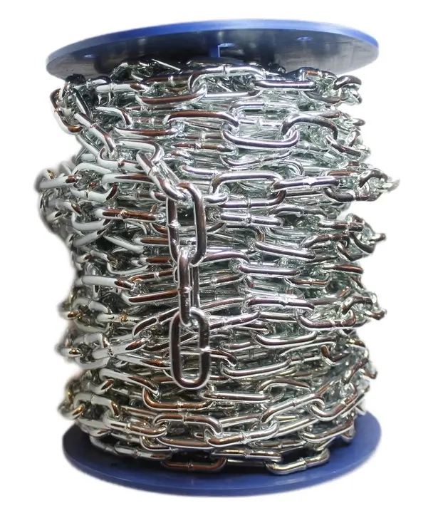 Цепь DIN 766 короткозвенная сварная оцинкованная,диаметр D10 мм